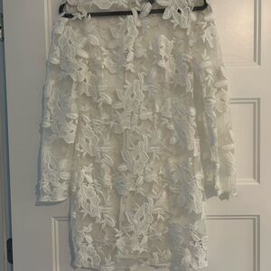 Topshop White Embellished Mini Skirt Bride